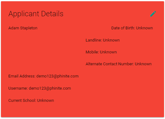 Applicant Details Section